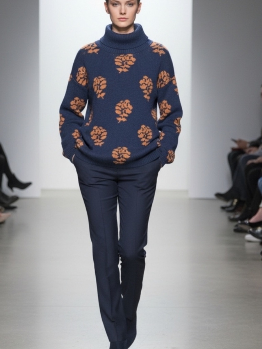 St. John’s Bay Printed Navy Turtle Neck sweatter